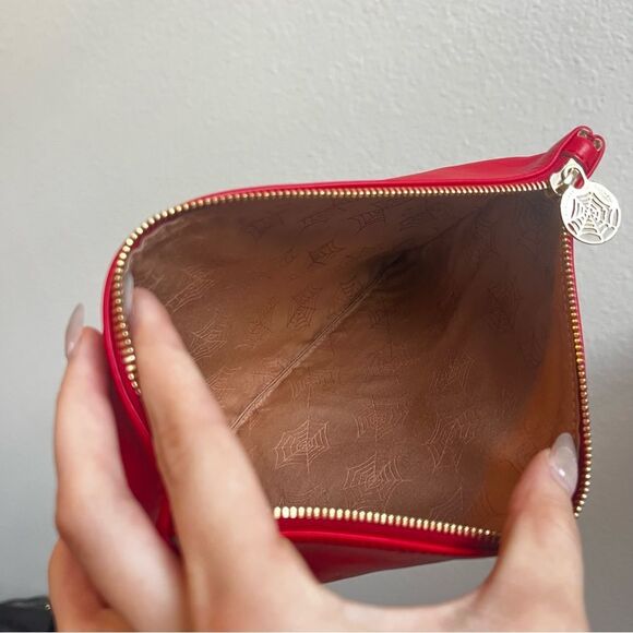 CHARLOTTE OLYMPIA Red Clear Laptop Work Tote Shoulder Bag + Pouch - Picture 11 of 14